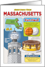 Greetings From Massachusetts Symbols Fun Facts Nickname and Capitol Blank Inside card