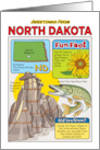 Greetings From North Dakota Symbols Fun Facts Nickname and Capitol Blank Inside card