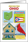 Greetings From Ohio Symbols Fun Facts Nickname and Capitol Blank Inside card