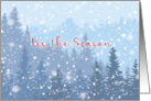 Tis the Season Snowy Mountain Scene Christmas card
