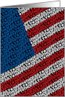 Happy Fourth of July American Flag Made From Type card