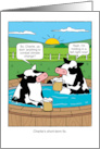 Birthday 2 Cows in Hot Tub Climate Change Joke card