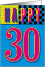 Happy 30th Birthday, Eighties Style Design card