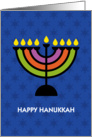 Graphic Style Hanukkah Menorah over Star of David Pattern card