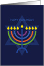Iconic Style Hanukkah Menorah and Star of David card