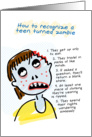 Birthday humor, How to Recognize a Teen Zombie card
