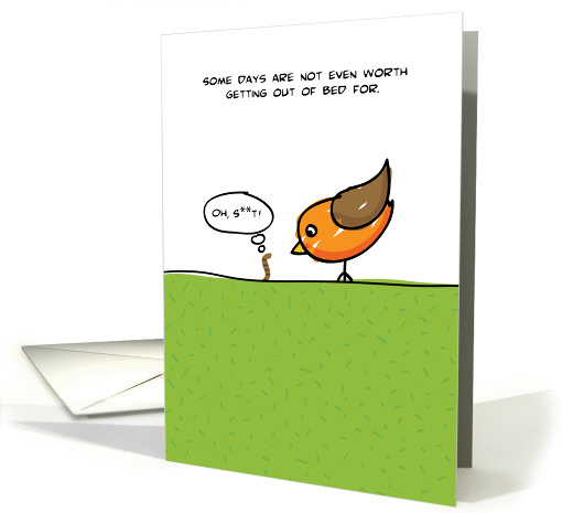 Bird and Worm Humorous Birthday card (1211344)