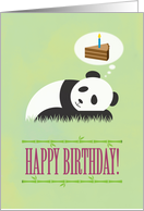 Giant Panda Dreaming of Birthday Cake, Happy Birthday card