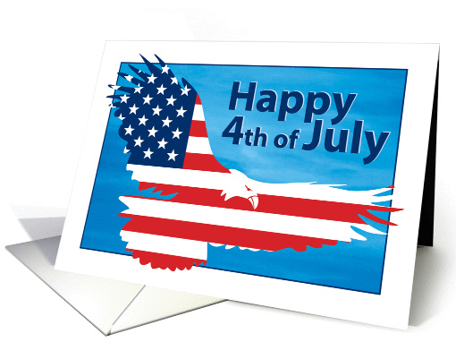 Happy 4th of July American Flag Bald Eagle card (1290998)