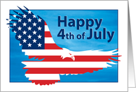 Happy 4th of July American Flag Bald Eagle card