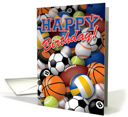 Happy Birthday, Artwork of Various Sports Balls card (1291868)
