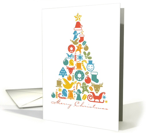 Merry Christmas Icon Tree Collage card (1300260)