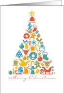 Merry Christmas Icon Tree Collage card