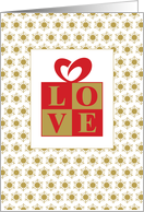 Love Gift with Heart Bow, Christmas card