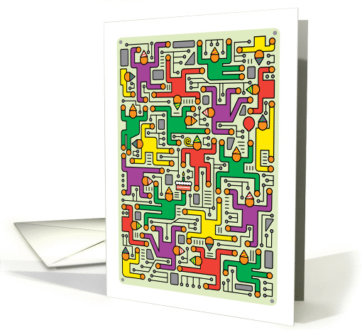 Computer Circuit Board, Happy Birthday Geek card (1399198)