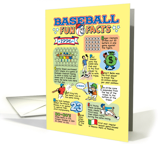 1996 Baseball Fun Facts Birthday card (1404060)