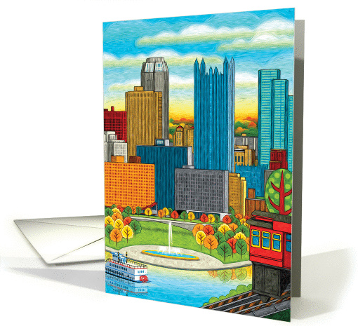 Pittsburgh Autumn Cityscape Any Occasion Blank Inside card (1405442)
