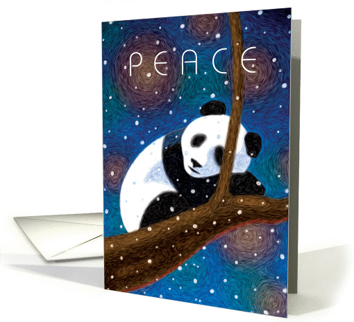 Giant Panda Sleeping on Branch, Merry Christmas card (1405446)