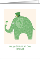Elephant with Shamrock Pattern, St. Patrick’s Day Friend card