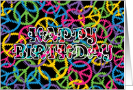 Peace Signs Happy Birthday card