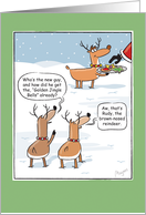 Rudy the Brown-nosed Reindeer Funny Christmas card