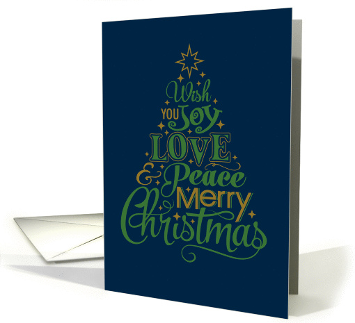 Joy, Love & Peace Merry Christmas Tree card (1456758)