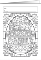 Happy Easter Egg Coloring Book Greeting Gard card
