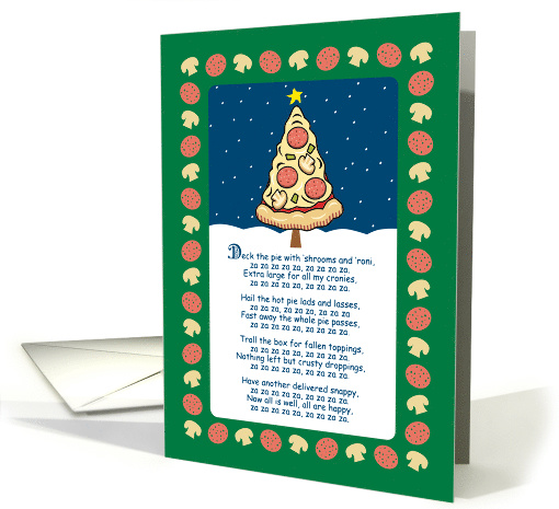 Funny Pizza Tree Christmas Parody Song card (1475146)