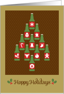 Hoppy Holidays Beer Bottle Christmas Tree card