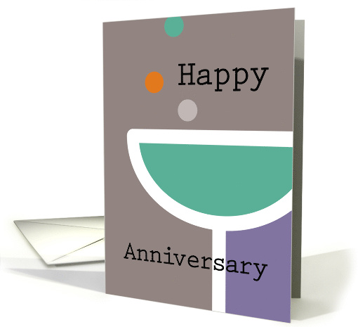 Happy Anniversary Champagne Glass card (1482678)