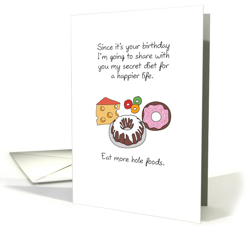 Birthday Hole Foods, Doughnut, Swiss Cheese, Bunt Cake, Candy card