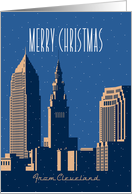Merry Christmas, Cleveland, Ohio Skyline card