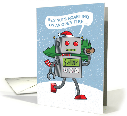 Singing Robot with Christmas Tree card (1502242)