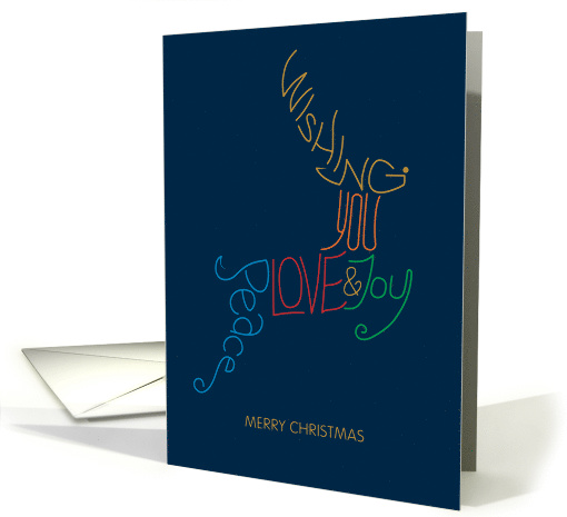 Peace, Love & Joy Reindeer Merry Christmas card (1502668)