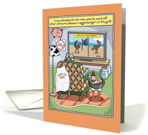 Funny Birthday Day Barbecue Man Cave card (1503320)