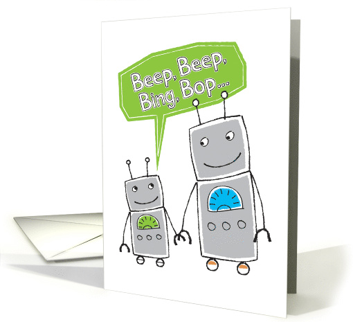 Father & Son Robots Father's Day card (1505674)