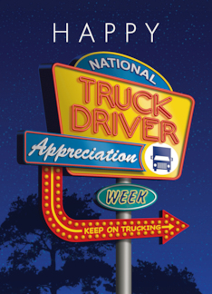 National Truck Driver Appreciation Week Vintage Truck Stop Sign