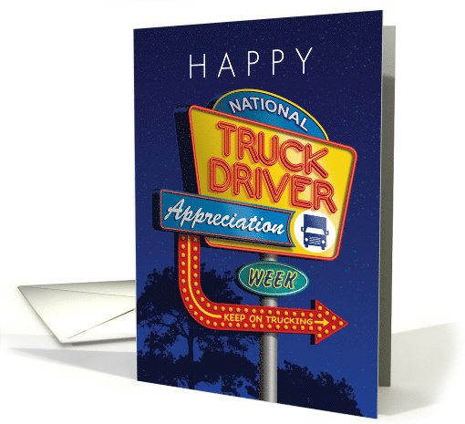 National Truck Driver Appreciation Week Vintage Truck Stop Sign card