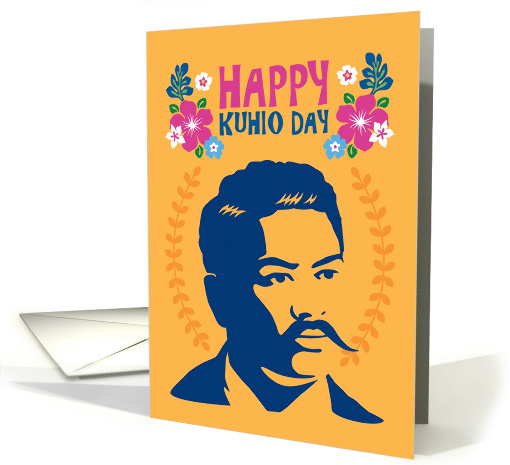 Happy Kuhio Day Silhouette with Hawaiian Flowers card (1565442)