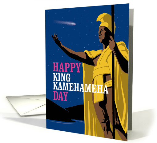 King Kamehameha Day with Statue and Comet card (1565444)