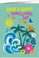 Hawaiian Admissions Day with Flowers, Animals and Ocean card