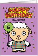Customize Happy Birthday Daughter Little Lamb with Balloon card