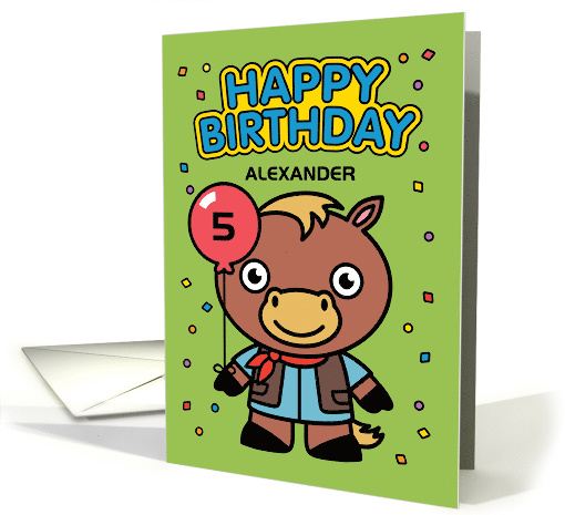 Customize Age and Name 5th Happy Birthday Little Horse... (1565998)