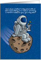 Funny Father’s Day Astronaut on Meteor with Martini card