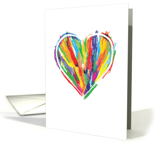 Colorful Brushstroke Heart card (1598130)