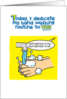 Hand Washing Happy Birthday COVID 19 Humor card