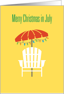 Christmas in July Beach Chair Umbrella card