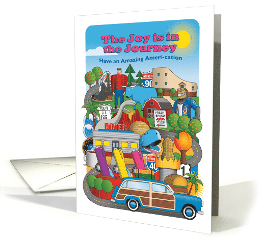 American Road Trip Vacation, Safe Travels, Roadside Attractions card