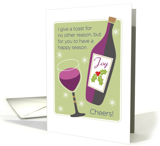 Happy Holiday Season Toast with Red Wine card (1651102)