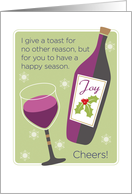 Happy Holiday Season Toast with Red Wine card